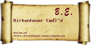 Birkenheuer Emőd névjegykártya